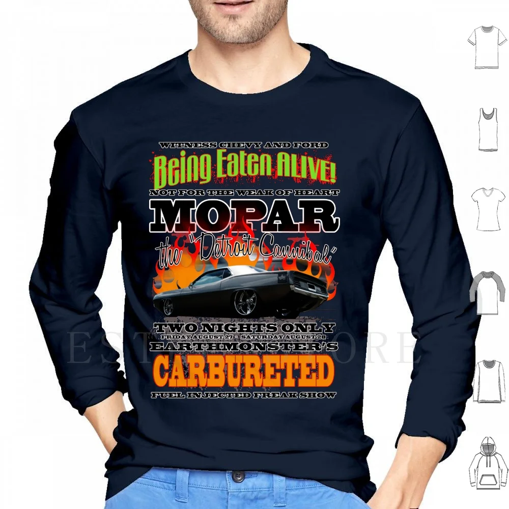 The Mopar Cannibal Hoodie Long Sleeve Automotive Cars Hemi Hot Rod Mopar Street Rods