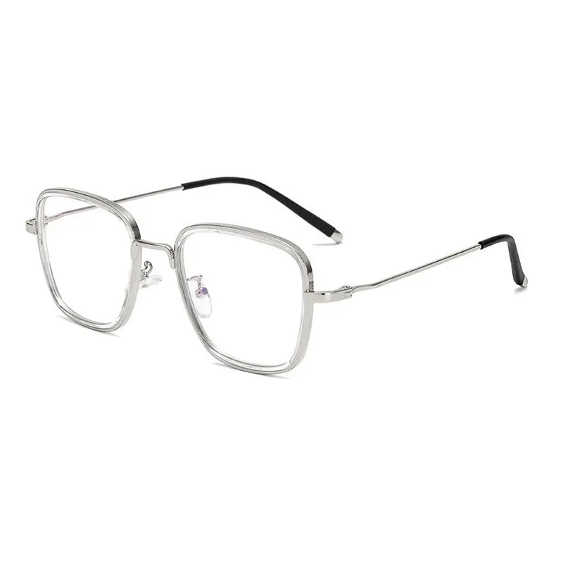HOTOCHKI Trendy Unisex Anti-radiation Spectacles Eyeglass Vintage Style Women/Men Popular Round Metal Clear Lens Glasses Frame