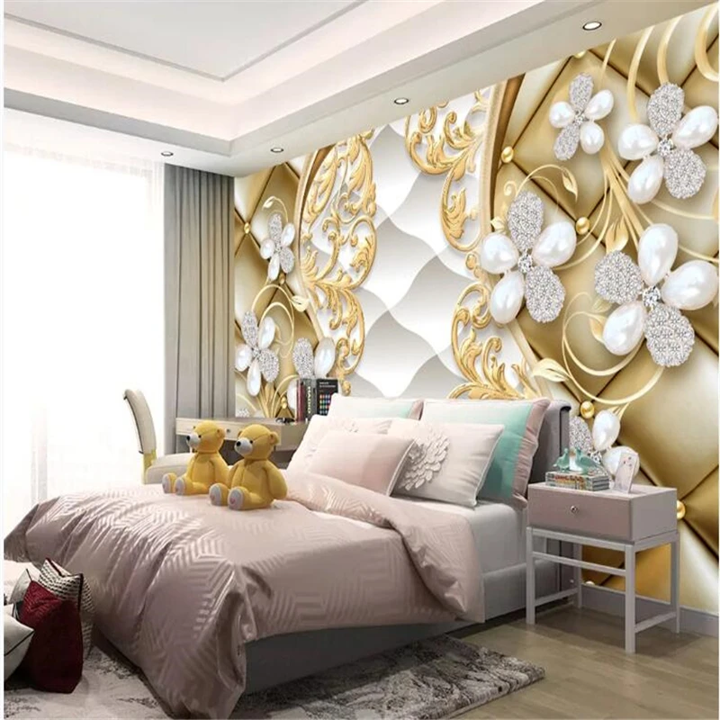 wellyu Custom wallpaper papel de parede Romantic soft bag jewelry floral European style wall papel paredefotobehang  tapeta