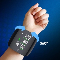 Smart Touch LCD Screen Chargeable Voice Wrist Blood Pressure Monitor Digital Automatic BP Tonometer Heart Rate Sphygmomanometer