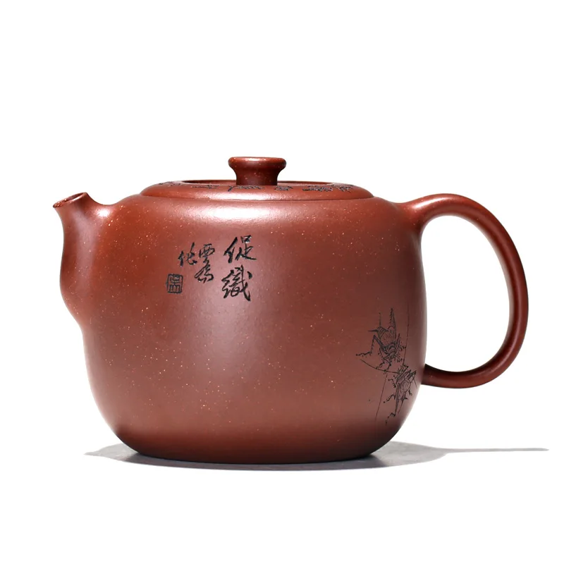 ★Monohydrate hall yixing recommended undressed ore handmade tea set bottom groove qing boosted pot of 300 ml