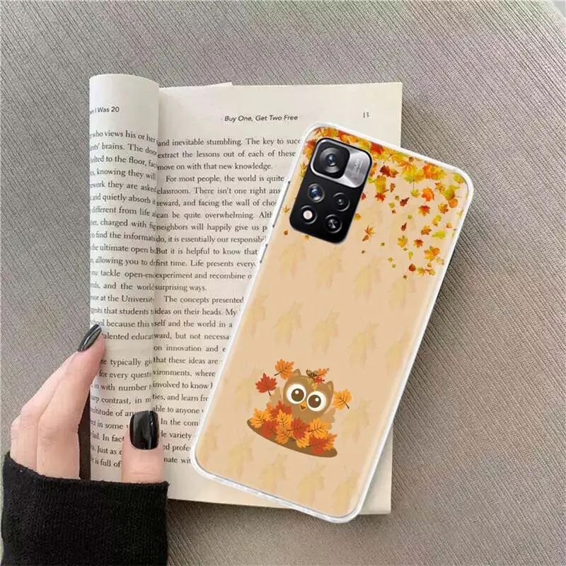 Autumn leaves fall fox pumpkin Halloween Phone Case For Xiaomi Mi 13 11T 11 Ultra 11i 12 12T Pro 12X 10T 10 Lite 5G 9 9T 8 5X 6X