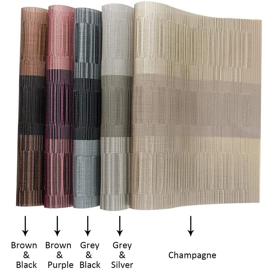 Placemats for Dining Table PVC Bamboo Pattern Table Mats Multiple Colors Non-Slip Heat Resistant Washable Easy to Clean view 6