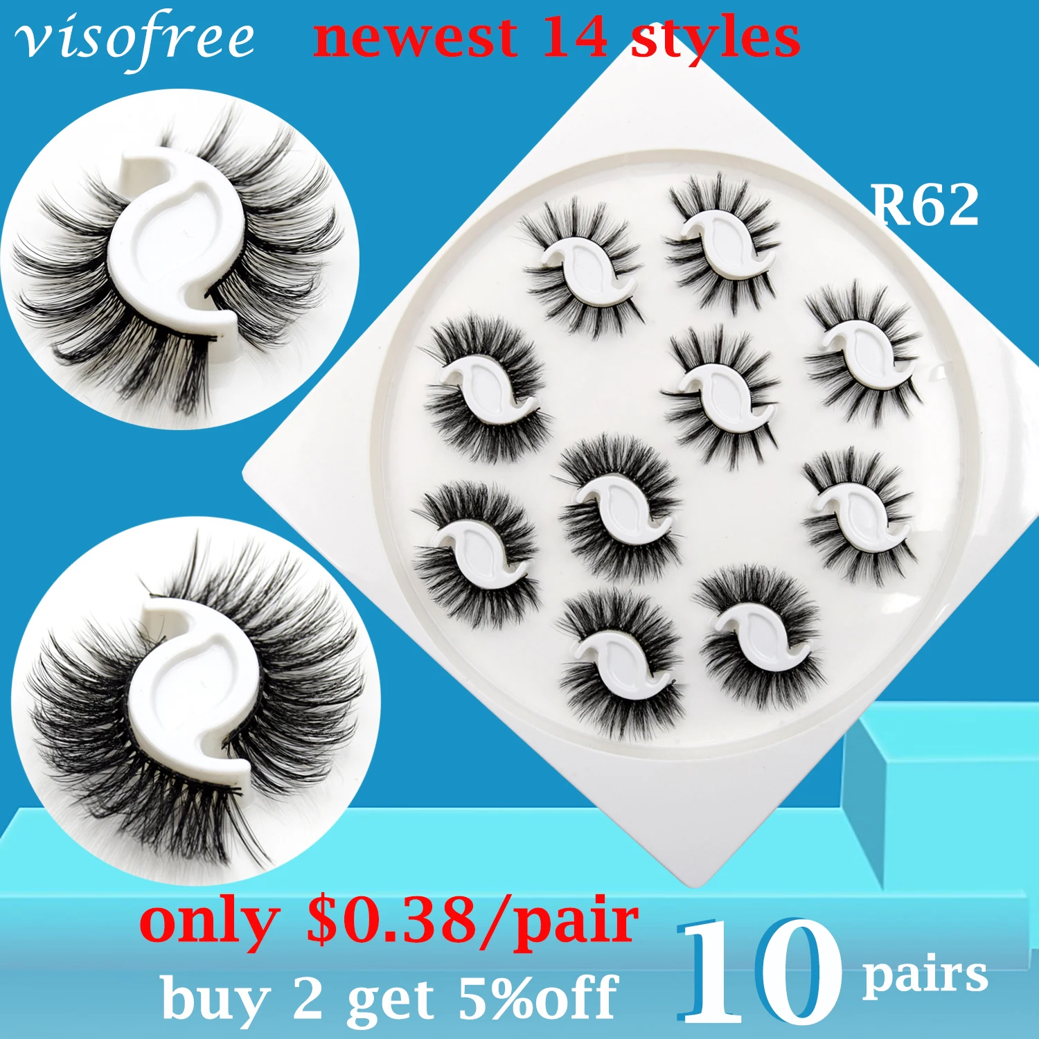 visofree 100% Mink Lashes 25mm 3D Mink Eyelashes Extension Makeup Long Thick False Eyelashes High Volume Lashes Fake Eyelashes