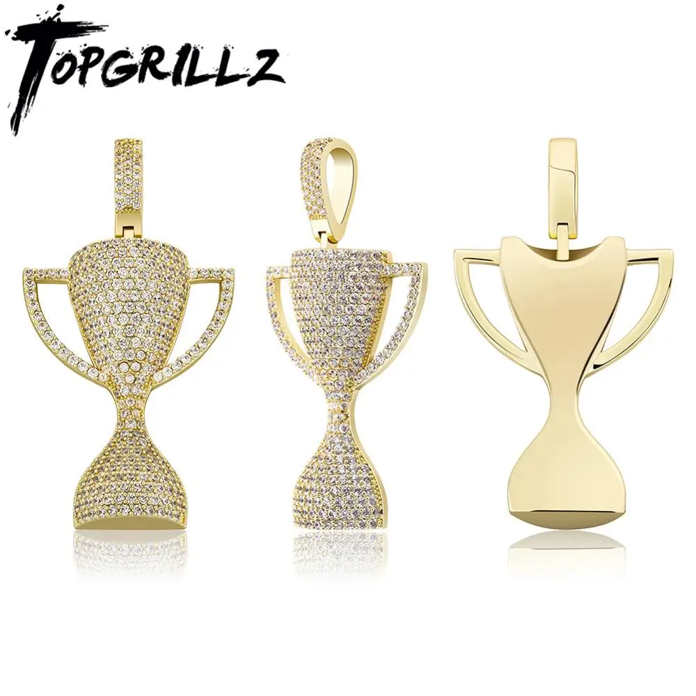 TOPGRILLZ New Iced Out Micro Pave Cubic Zirconia Pendant High Quality Copper Gold Plated Hip Hop Personality Jewelry For Gift