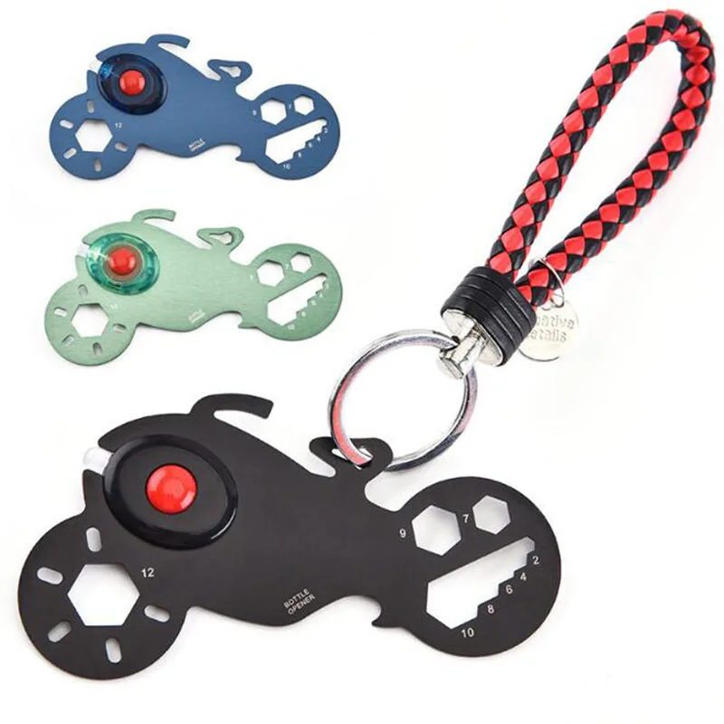 Diy รถจักรยานยนต์รูปร่าง EDC กลางแจ้งแบบพกพา Multi-Function เครื่องมือ Hex ประแจการ์ด