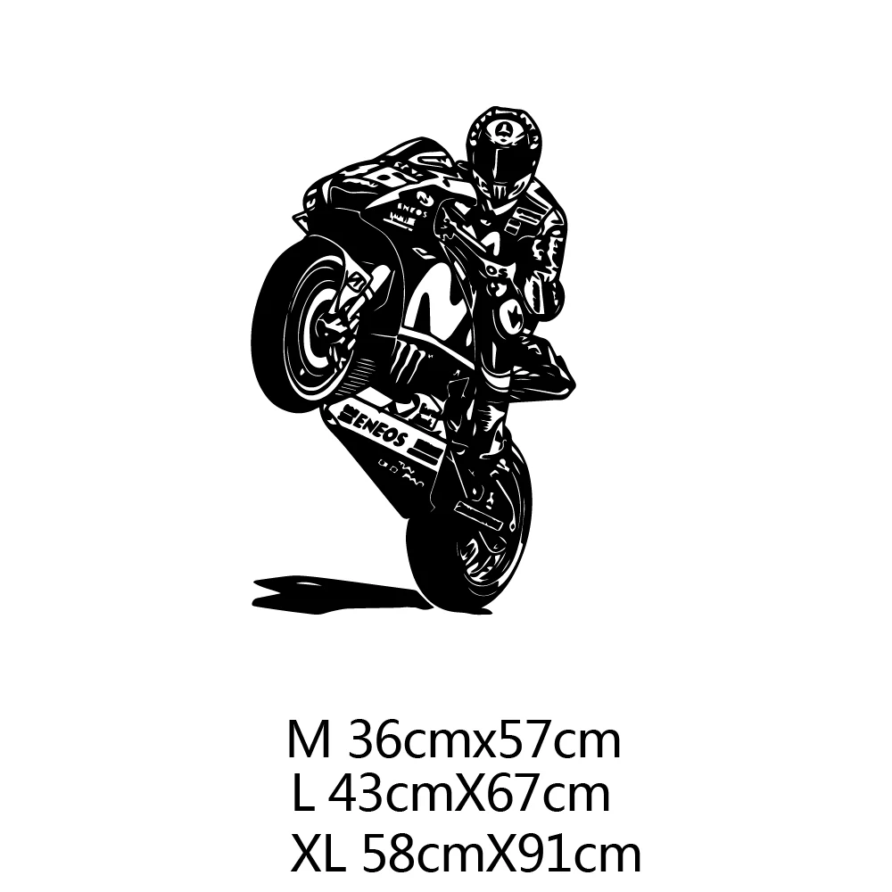 Helmet Motor Racing Driver Motorcycle Wall Stickers Available in multiple colors sticke For Boys Bedroom Home decor Decorations