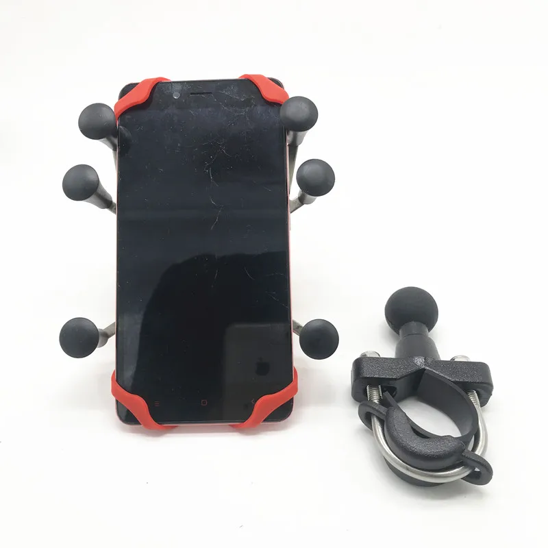 Motorcycle Phone holder Mount with 1 inch ball + Handlebar Rail Mount 37mm Width U-Bolt Mounting Base for smartphones