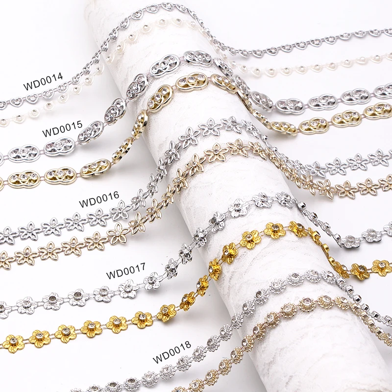 Hot Sale 2-10m/bag Multi-size ABS Imitation Pearl Beads Chain Trim for DIY Wedding Party Decoration Jewelry Craft  Accessories