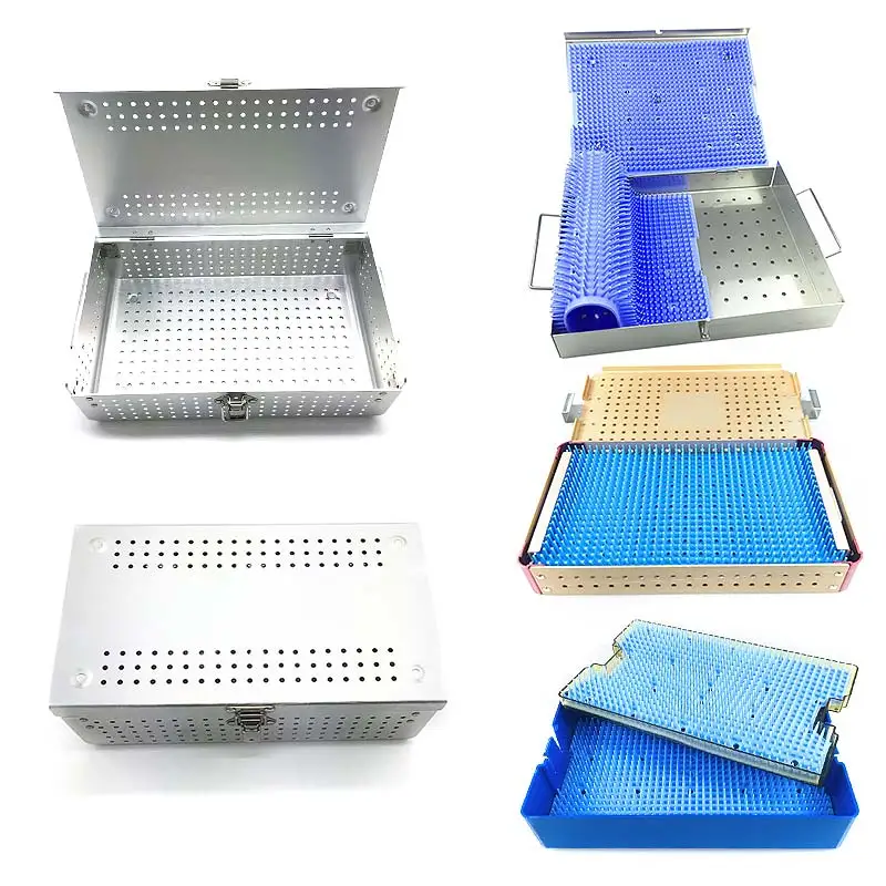 Sterilizing Tool Sterilising Box Autoclavable Tray with Silicone Mat Ophthalmic Instruments