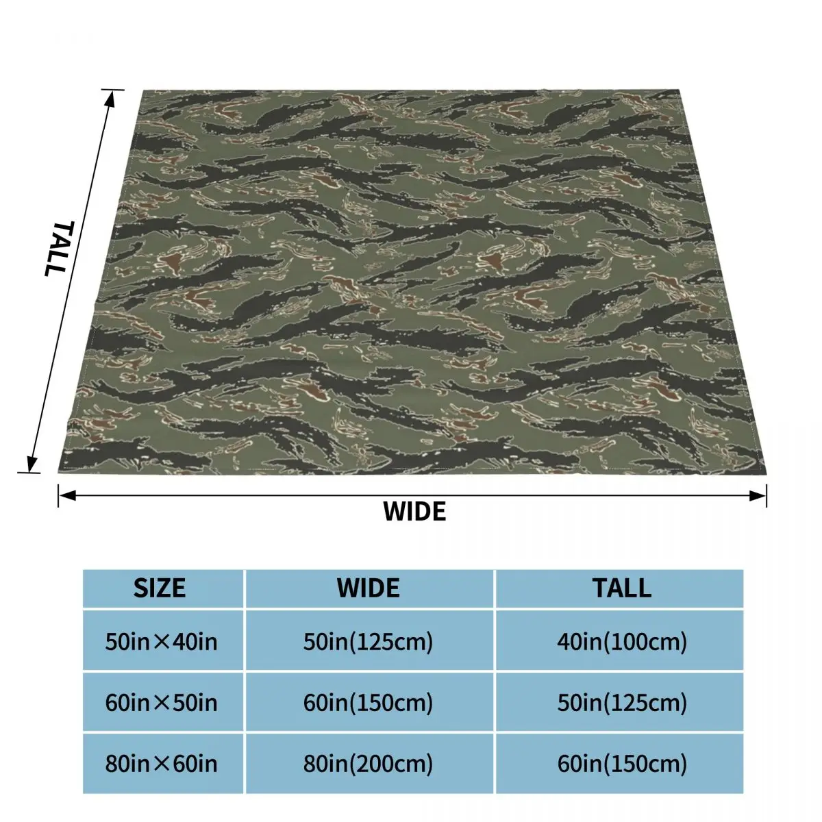 Tiger Stripe Camouflage Blankets Coral Fleece Plush All Season Army Military Camo Soft Throw Blanket for Sofa Travel Bedspreads