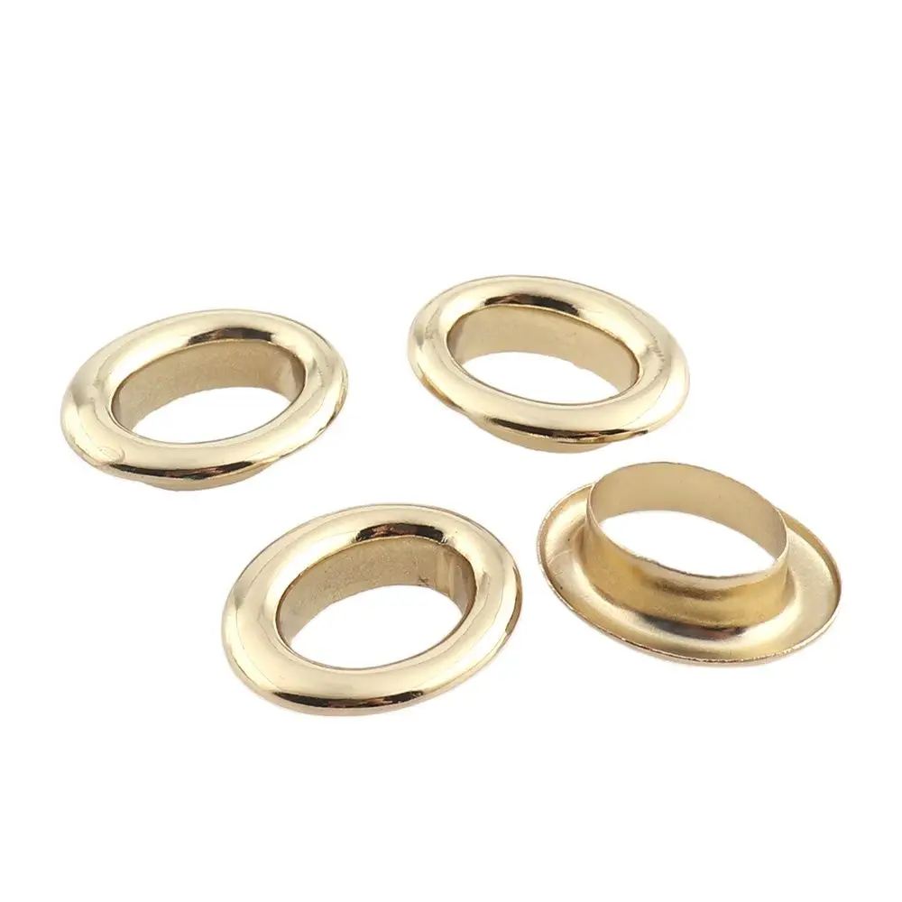 Metal Oval Light Gold Color Eyelets  Inner Dia.15mm(5/8\'\') Grommets for Leather Craft Bags Webbing Hole Clothes DIY Accessories