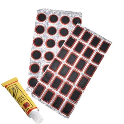 A Set of Bicycle Tire Repair Tools  24Pcs/Tire Tyre Tube Rubber Puncture Patches Set +10ML Bike Tire Tyre Repair Glue Bike Tire