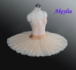 Beige Professionele basis ballet repetitie tutu rok voor dans Witte halve Tutu Rok Jurk zwaan dans ballerina praktijk tutu