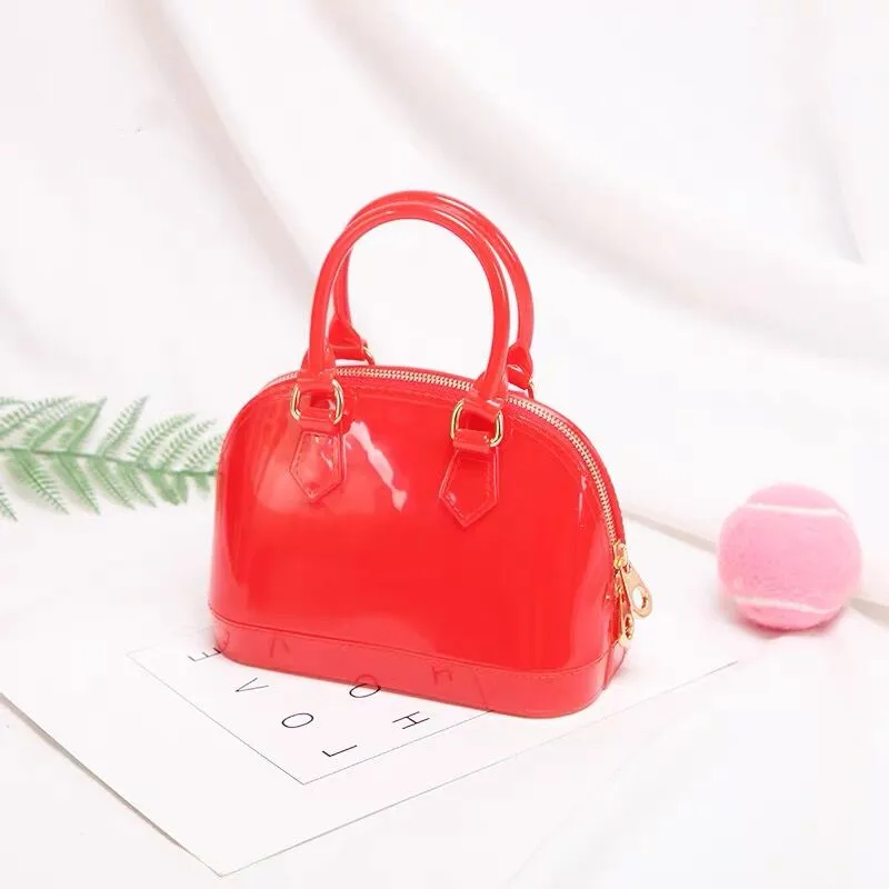 Just Tao! HOT SALE Woman\'s PVC handbags Girls Candy Colors Totes bag Child fashion shell purse Kid mini shoulder bags  JT071-2