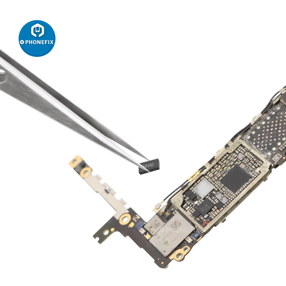 Pinzas antiestáticas de acero inoxidable, pinzas rectas de cabeza recta de alta precisión, herramientas manuales de reparación de PCB de teléfono, 1 ud.