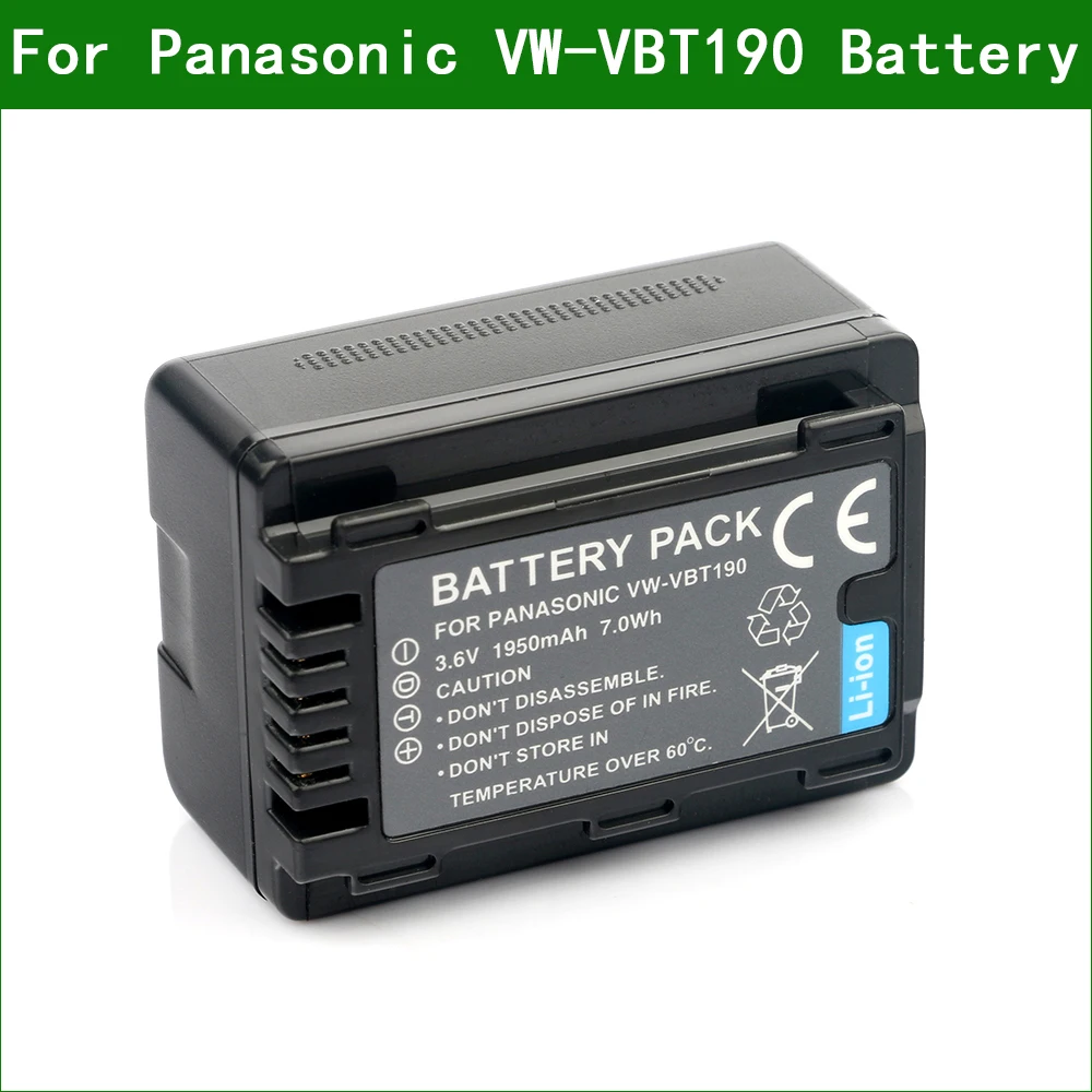 LANFULANG VW-VBT190 VW VBT190 380 Battery Camera Batteries for Panasonic HC V510 V520 V720 V750 V770 V800 VX1 VX870 VX980 W570