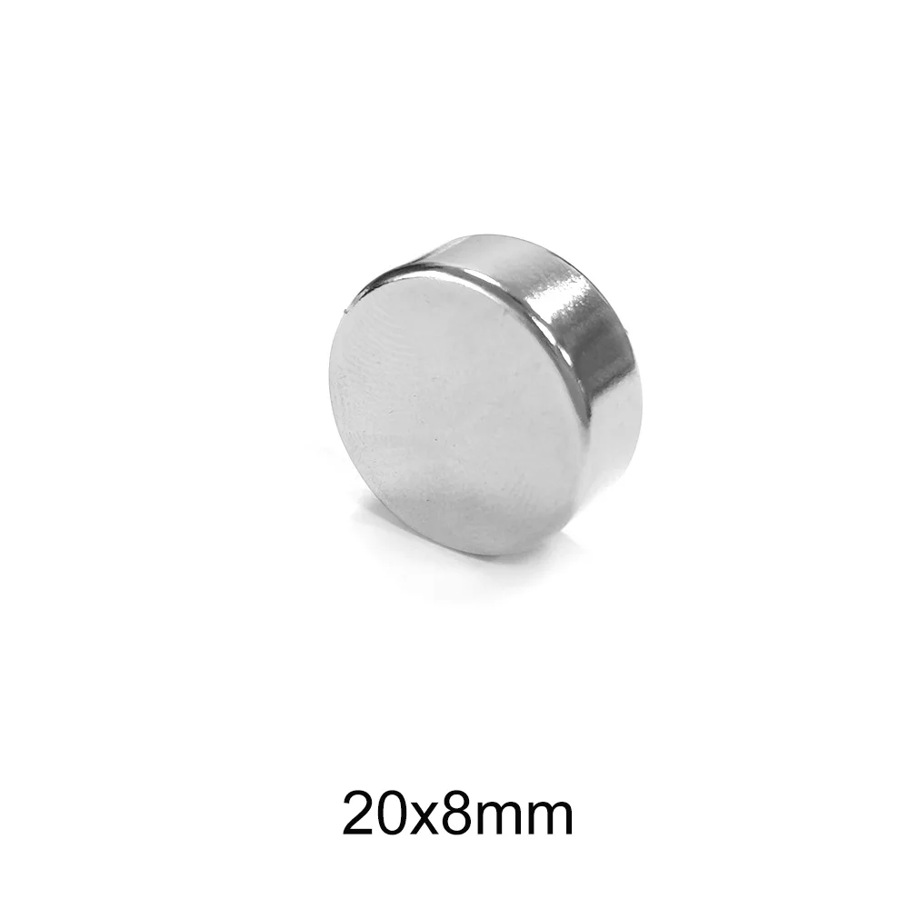 2/5/10/15/20PCS 20x8 Round Search Magnet 20mm X 8mm Rare Earth Neodymium Magnet Disc 20x8mm Permanent Magnet Strong 20*8 mm