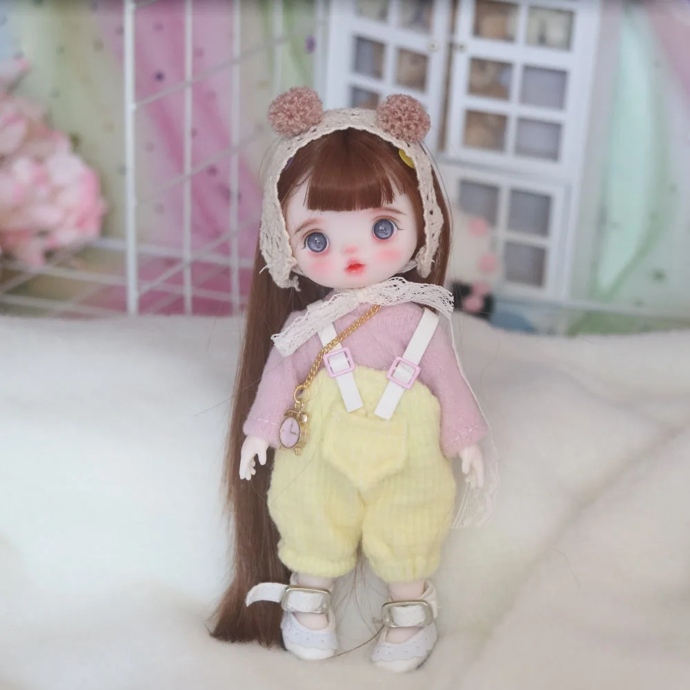 16CM 超キュートファッションスーツプリンセスドール 1/8スケール手作りメイクBJD OB11関節ボディフィギュア人形おもちゃ女の子向けギフト C1608