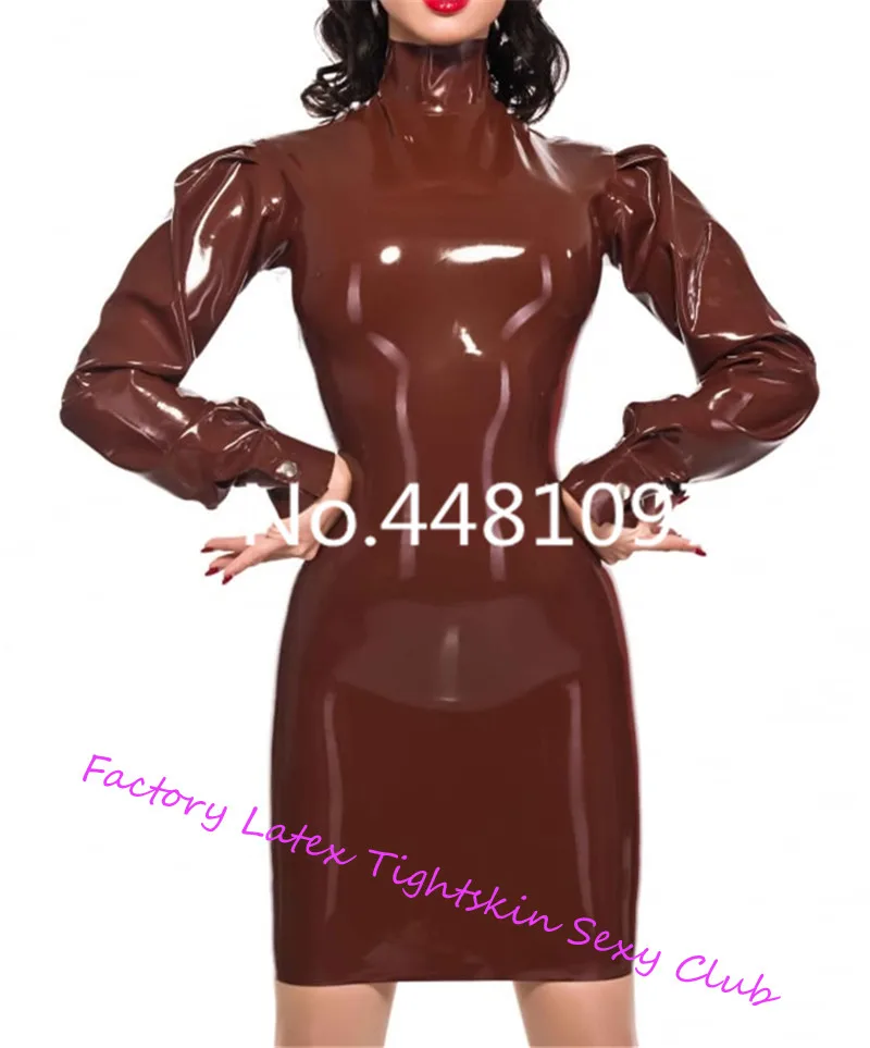 Vestido de látex fetiche para mujer, faldas hasta la rodilla, lencería con cremallera trasera, ropa Sexy porno, disfraz de halloween sexy