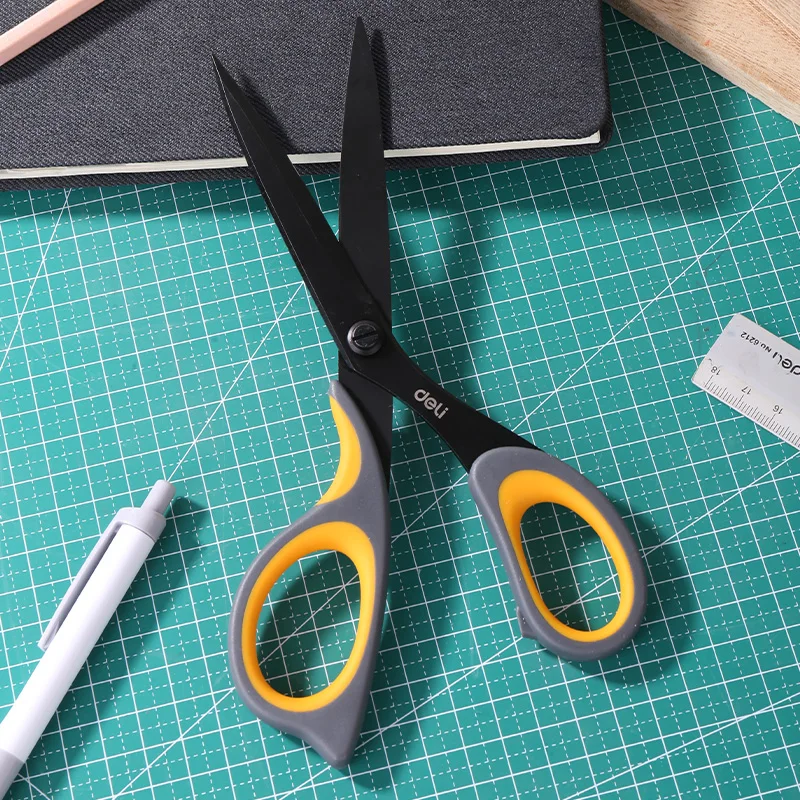 deli ss tesoura grande para casa e escritorio faca utilitaria tesoura de liga tesoura artesanal papelaria tesoura tailor scissors 01