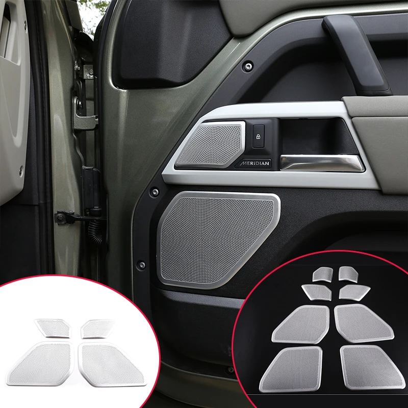 Car Horn Trim For Land Rover Defender 90 110 2020-22 Alloy Accessories Car Loudspeaker Decoration Door Horn Cover Car Decoration