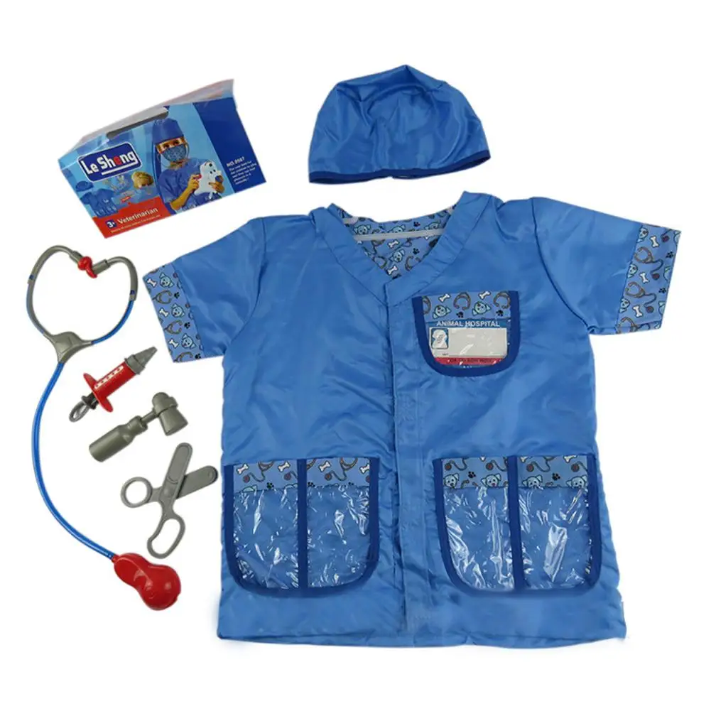 Kids Doctor Cosplay Costume Professional Veterinarian Assembly Decoration Doctor Play Props Children Play House Toy Role Play