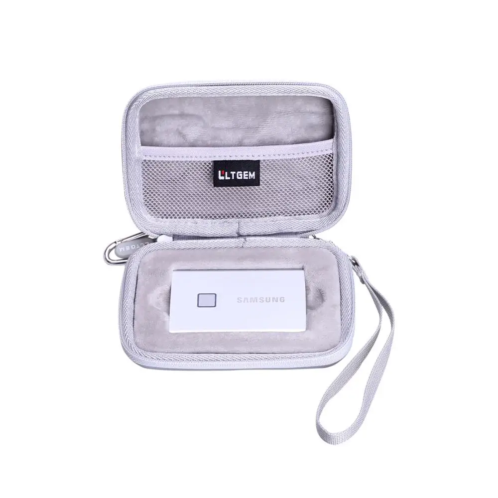 LTGEM Waterproof EVA Silver  Hard Case for Samsung T7 Touch Portable SSD-500GB-USB 3.2（MU-PC500S/WW),Silver）