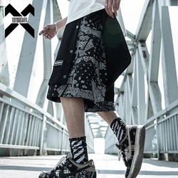 11 BYBB'S DARK 2020 nowe szorty na lato moda męska Streetwear Bandana Paisley fałszywe dwa kawałki krótkie spodnie męskie w pasie WB117