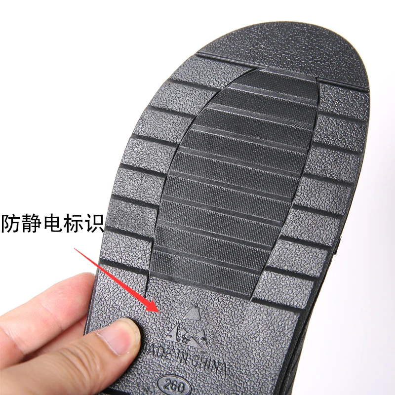 ESD SPU Black Soft Sole Comfortable Anti-skid Anti-static Slippers Clean Room Dust-free Summer Factory Workshop Slippers