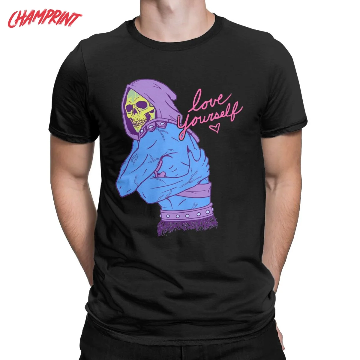 Men T-Shirts Skeletor Love Yourself He-Man Masters Of The Universe 100% Cotton Tee Shirt Short Sleeve T Shirt Clothing Party