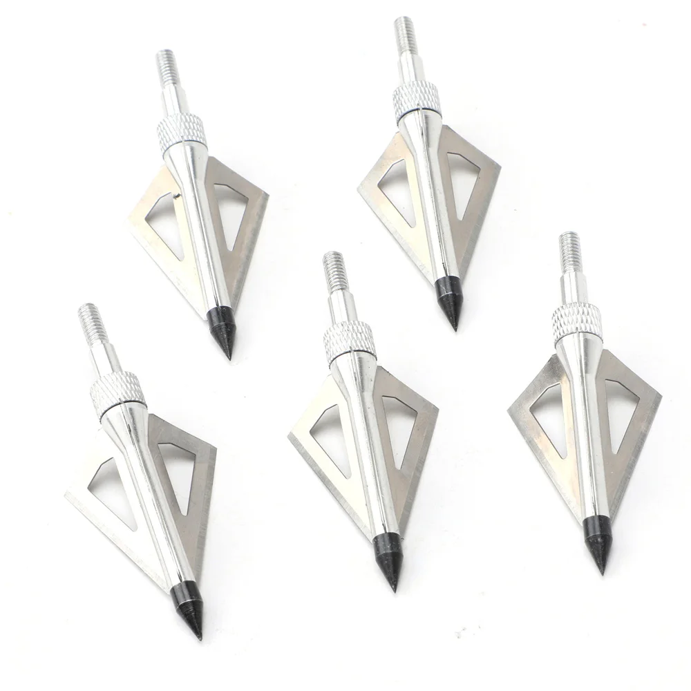 6pcs 100Grain Arrow Head Broadheads With 3 Fixed Blades Archery Arrow Tip Point Compound Crossbow Hunting Shooting  accessory