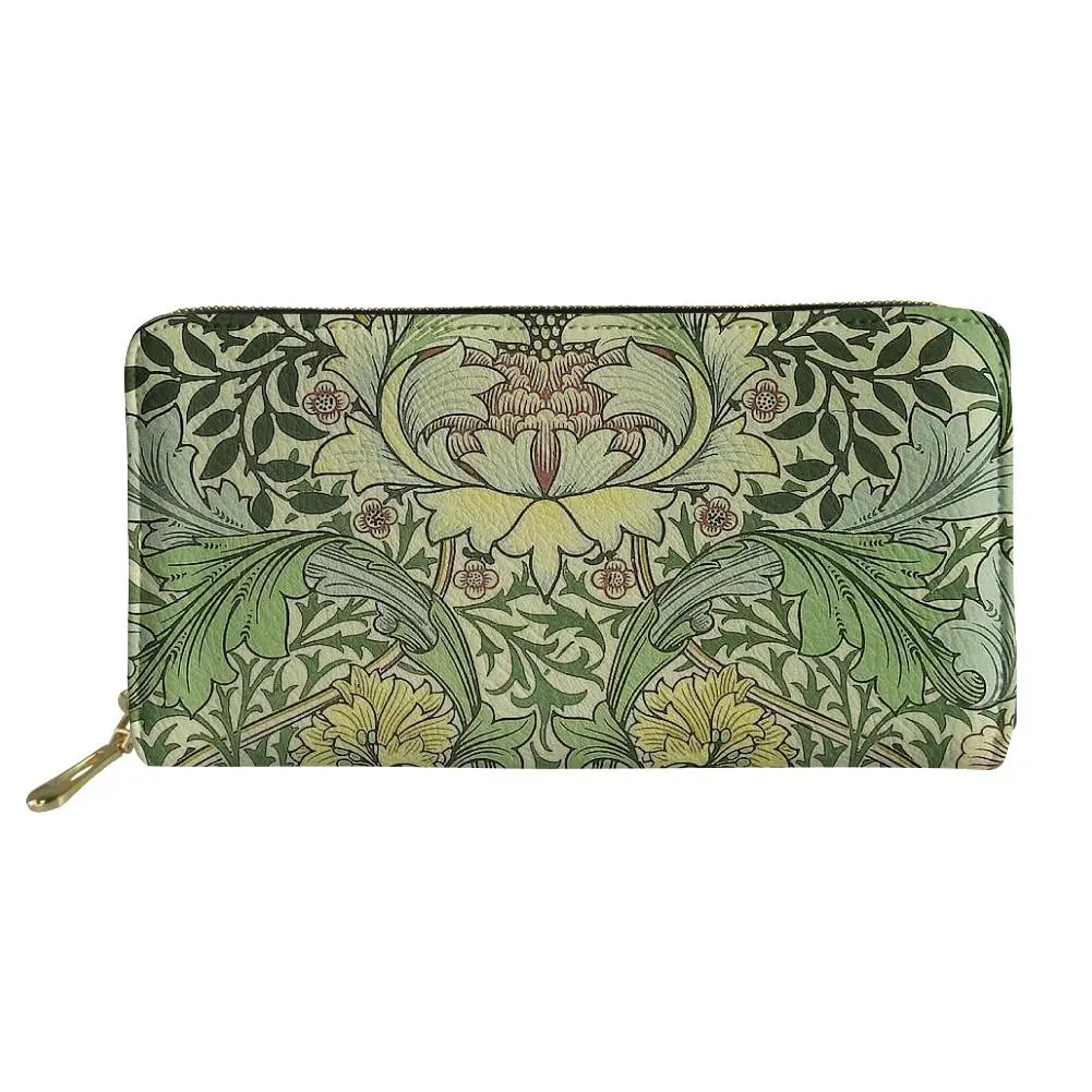 

William Morris pimpernel fabric Long Wallets Zipper Phone Bag for Girls Clutch Purse Carteira Handbags Notecase 2021