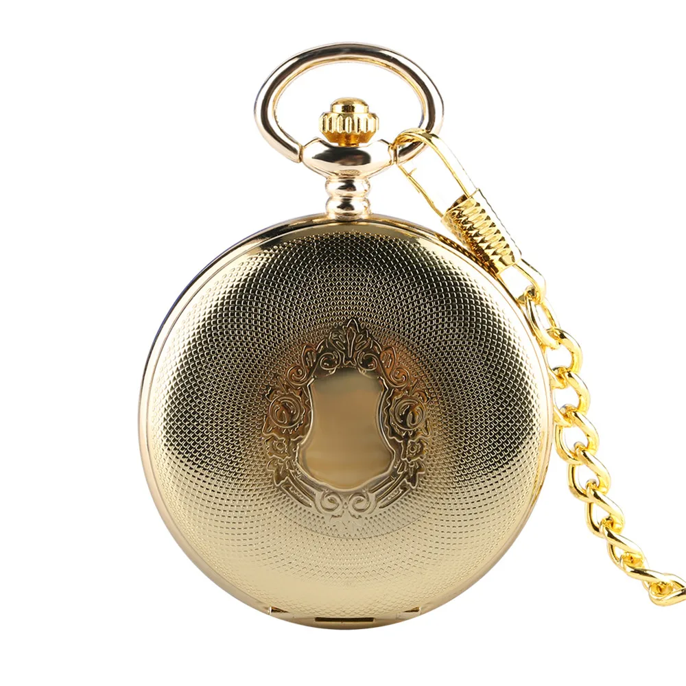 Classic Gold Mechanical Hand Winding Pocket Watch Shield Snake Pattern Vintage Pendant Manual Machinery Timepiece Gifts Male