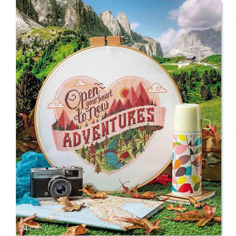 Adventures cross stitch package open your heart still life 18ct 14ct 11ct cloth cotton thread embroidery DIY handmade needlework