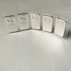 5 Pcs Non Magnetic 1 OZ Northwest Coin Brass Core Silver Plated Badge 50 x 28 Mm Vacuum Sealed Packing Souvenir Collectible Bar