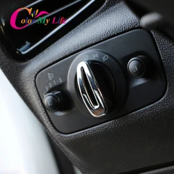 Accessory for Ford Ecosport 2013-2017 ABS Chrome Car Head Lights Switch Knob Cover Headlight Lamp Switch Button Trim Sticker