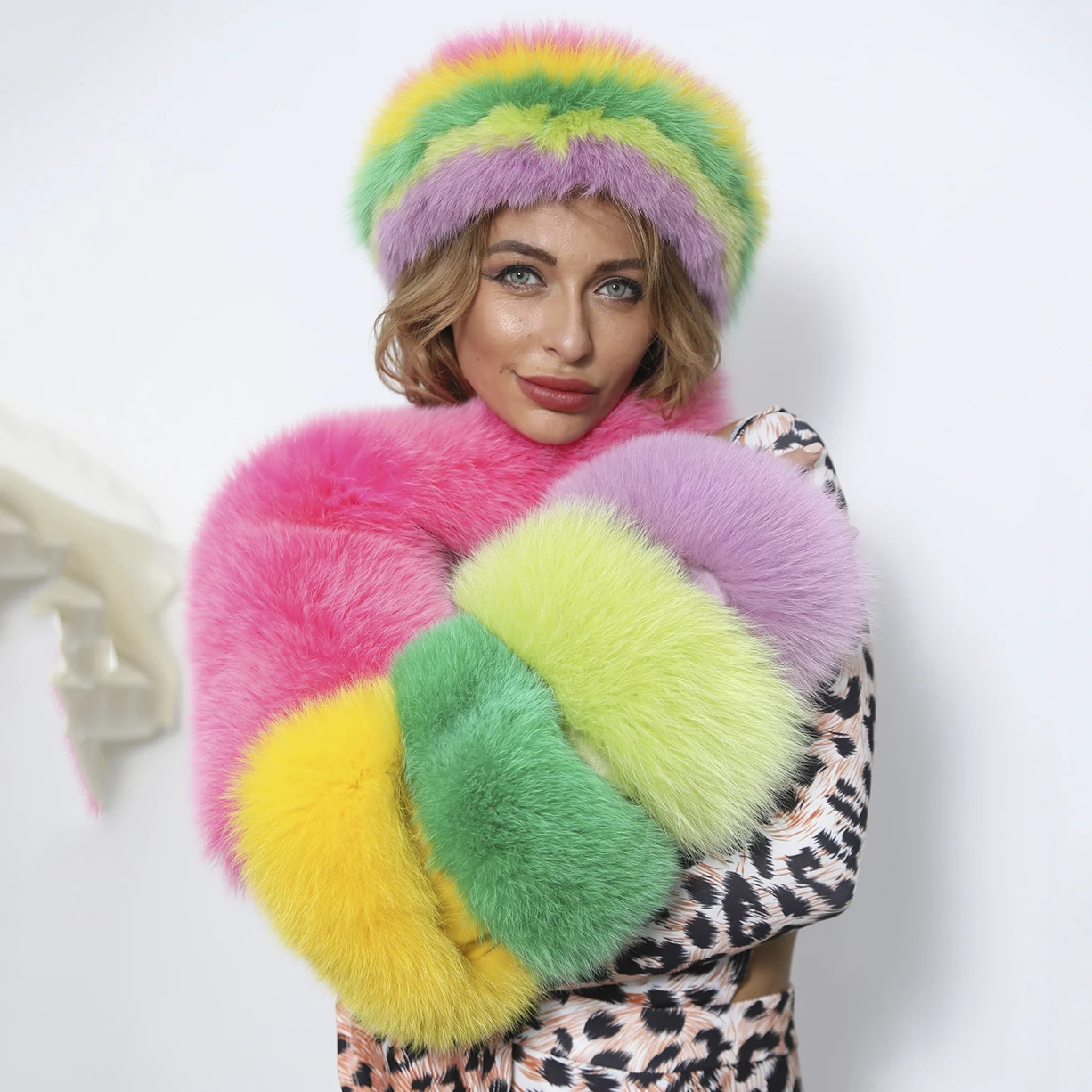 แขนเสื้อขนสุนัขจิ้งจอกแท้ JANEFUR รุ่นใหม่ทันสมัย สำหรับผู้หญิง ฤดูหนาว อุ่นสบาย แฟชั่นหรูหรา เสื้อโค้ทขนสัตว์ สีรุ้ง ผลิตตามสั่ง ขายส่ง แขนเสื้อขนสัตว์เดี่ยว