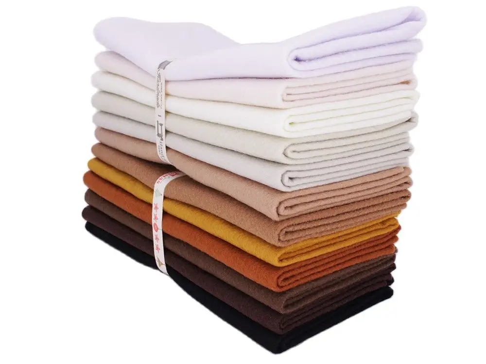 Polyester-Vliesstoff aus Filz, DIY-Nähmaterial für Spielzeug, Puppen, Ornamente, Stoff, Weiß, Schwarz, Braun, 12 Stück/Lot, 25 cm x 28 cm – Detail 2