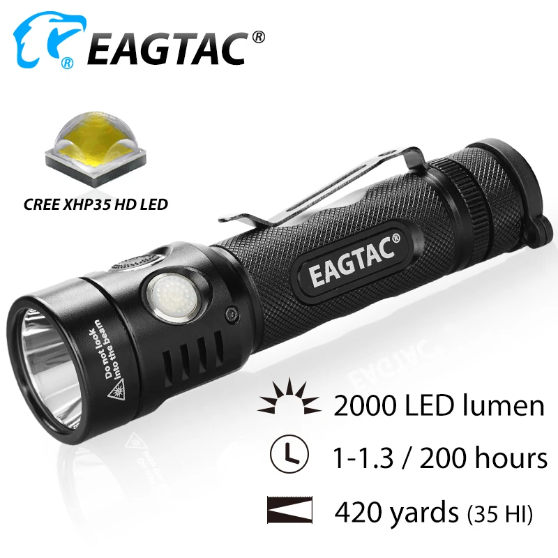 Imagem -04 - Eagtac Tx30c2 2000 Lumen Super Brilhante Compacto Lanterna Led Modo Programável 18650 Cr123a Bateria Strobe