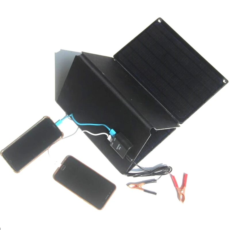 BUHESHUI 60W 12V Solar Panel Charger Dual USB 5V+DC12V Output For 12V Battery System  Charger Lamp Waterproof