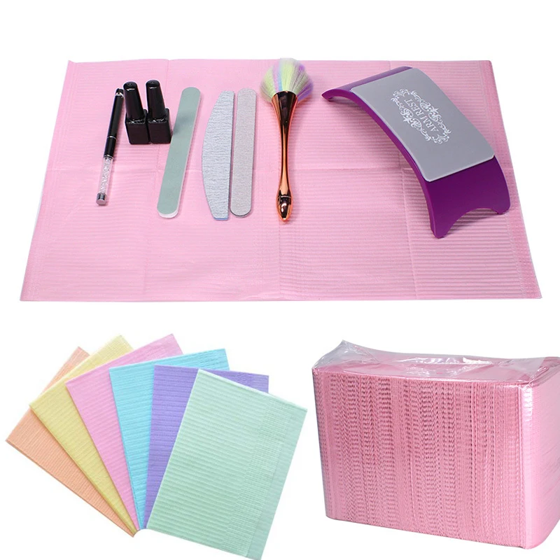 

125Pcs Nail Art Table Mat Disposable Clean Pads Beauty For Nails Care Polish Waterproof Tablecloths Manicure Tool Lint Paper