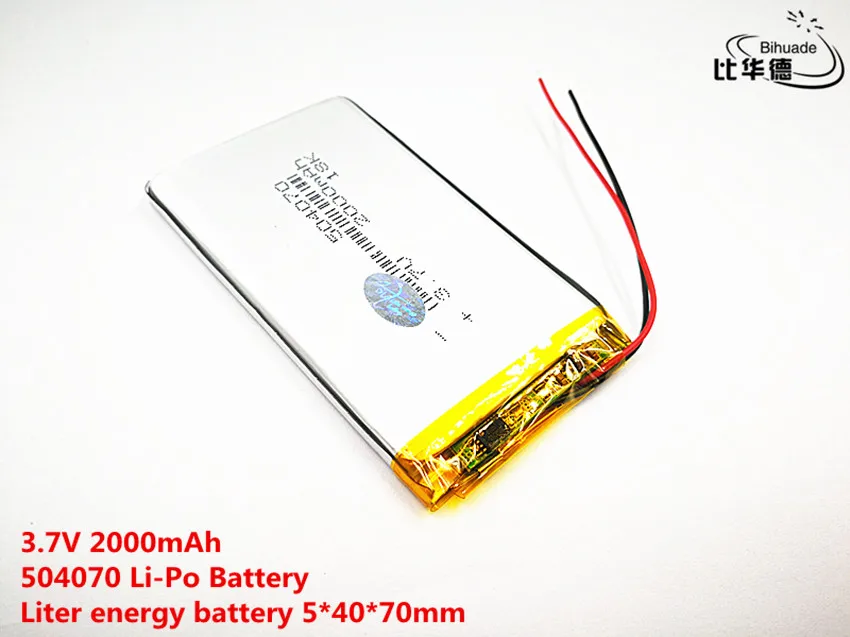 リットルエネルギーバッテリーグッド Qulity の 3.7V 、 2000mAH 、 504070 ポリマーリチウムイオン/リチウムイオン電池のためのおもちゃ、電源銀行、 GPS 、 mp3 、 mp4