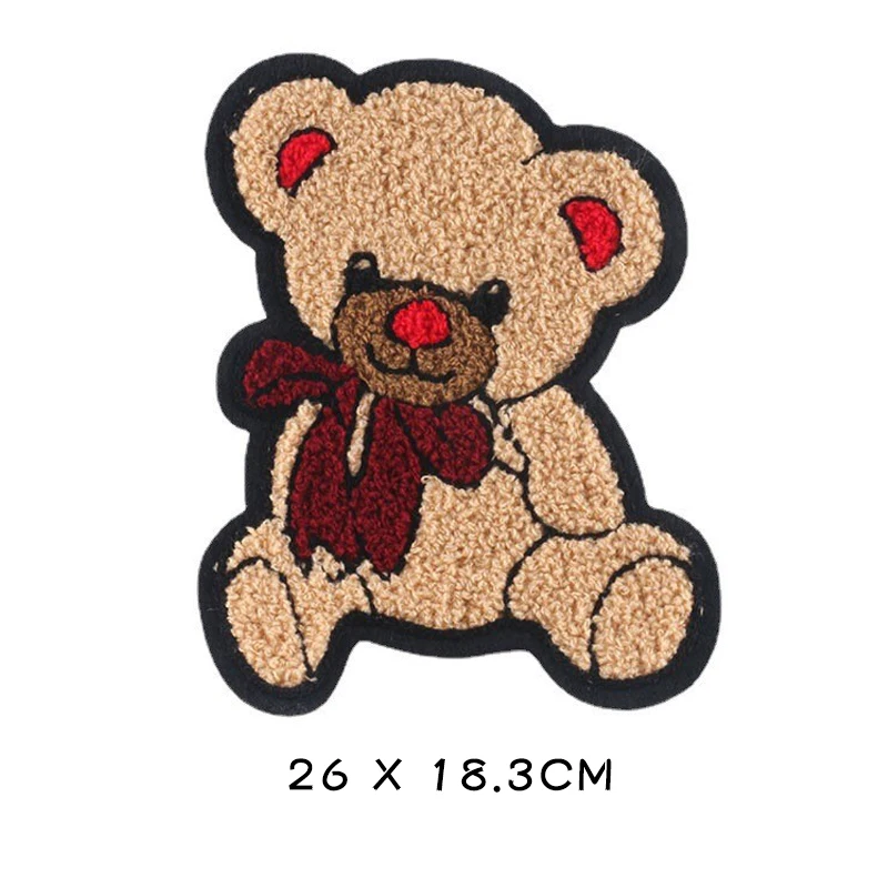 1pcs Large Cute Embroidery Bear Butterfly Plush Applique Patches DIY Clothing Jeans Pillow Hand Sewing Decorative Accessories