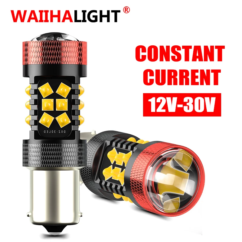 2020 New Style 1156 P21W BA15S Car LED Bulb P21/5W Turn Signal 1156 3030 T20 W16W T25 7443 W21W 7440 White Yellow Red