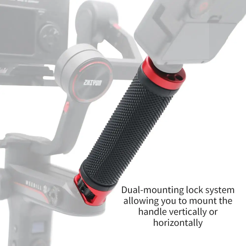 Andycine مقبض قبضة ل Zhiyun weebell-S Gimbal مع المزدوج تصاعد قفل ، حذاء بارد و 1/4 "-20 ثقوب المسمار سبائك الألومنيوم