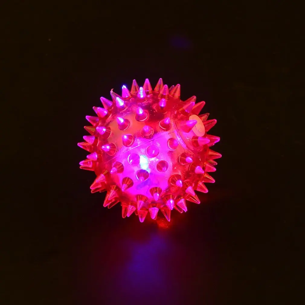 Flashing Light Up Lovely Dog Puppies Cat Pet Hedgehog Ball Rubber Bell Sound Ball Creative Funny Playing Toy For Pets Enjoyable