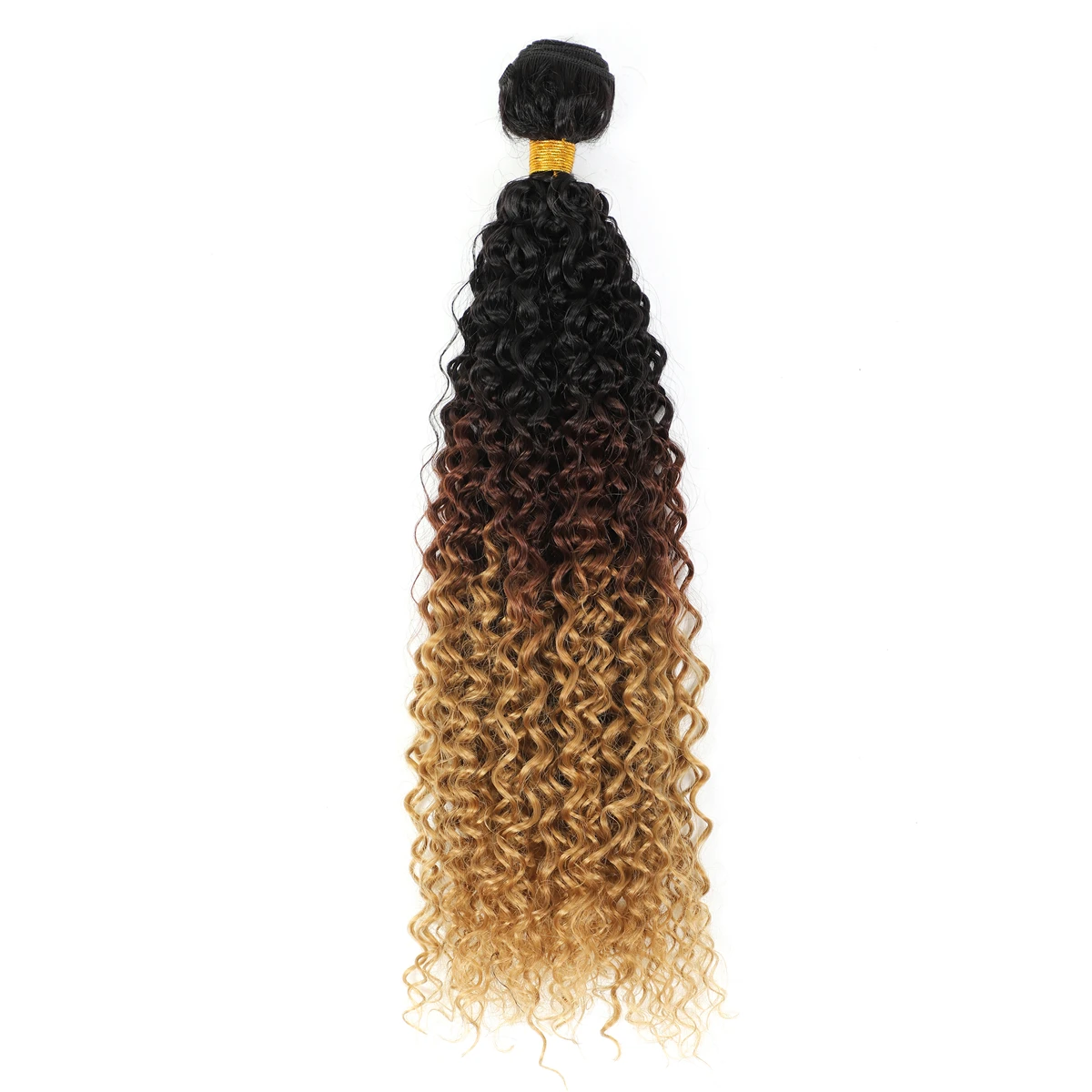 Afro Curly Hair Bundles For African Women Synthetic High Temperature Fiber Hair Weaving Three Tone Ombre Color T1B/4/27 100g