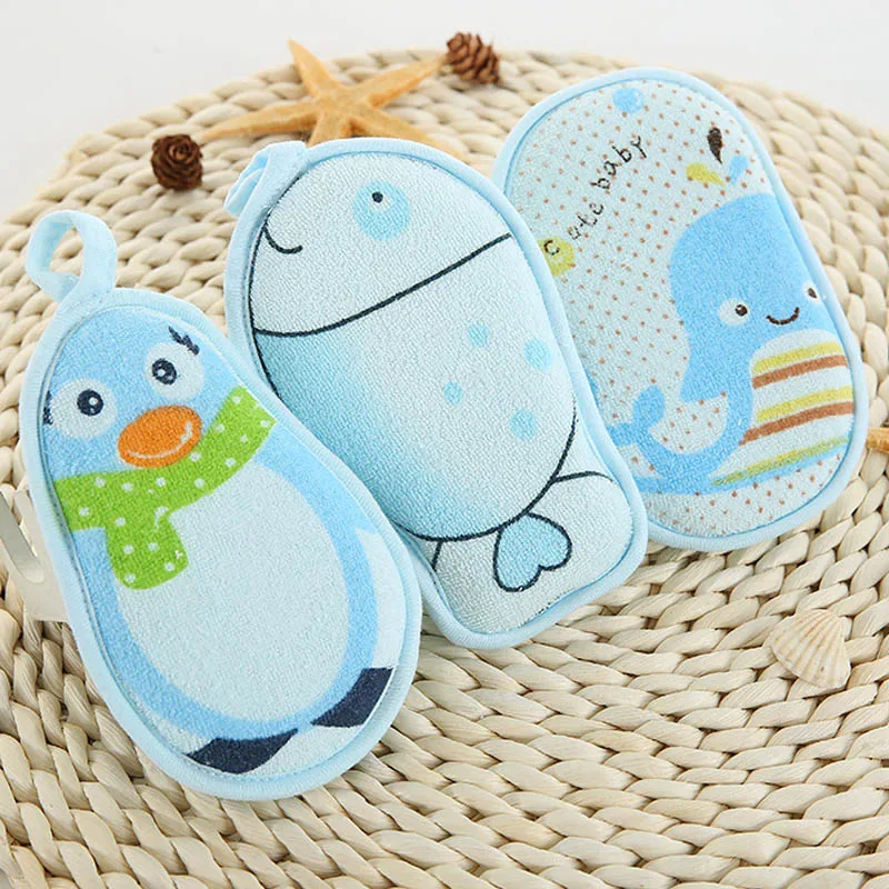 1 Piece Cartoon Animals Towel Fabric Baby Accessories Bath Brushes Soft Newborn Soft Cartoon Bear Children Infant Spong Enfant