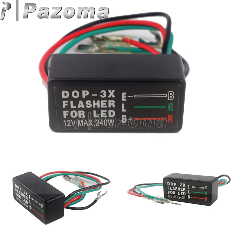 12V 240W Hyper Flash Universal Motorcycle LED Turn Signal Indicator DOP-3X Flasher Relay For Harley Kawasaki Yamaha Suzuki